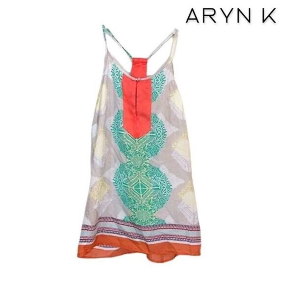 Aryn K. Women's Spaghetti‎ Straps Silk Medallion Print Cami Top - Picture 2 of 7